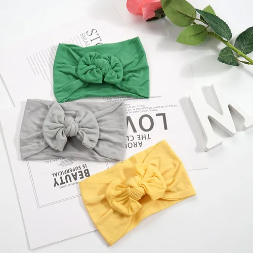 Vista 5 de CÉLLOT Diademas de nudo suaves súper elásticas con lazos para el cabello, vendas para la cabeza, accesorios para el cabello para recién nacidas