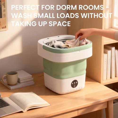 Vista 7 de Lavadora plegable portátil, mini lavadora de gran capacidad de 16 litros para ropa de bebé, ropa interior y lavandería de viaje, lavadora