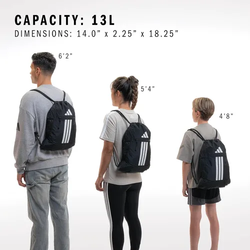 Vista 5 de adidas Alliance Sackpack - Mochila con cordón para deportes, bolsa de gimnasio pequeña