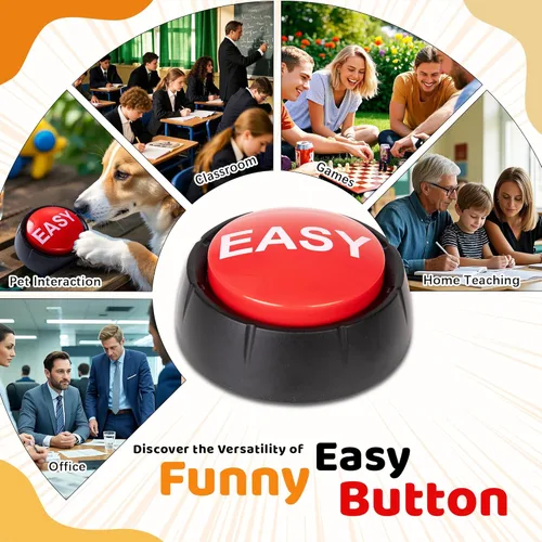 Vista 5 de MyMealivos Juguete de botón de zumbador fácil - Regalos de broma, adición de juegos, relleno de calcetines (fácil)