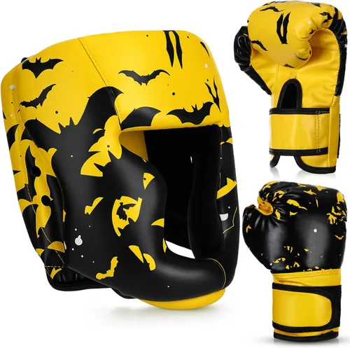 Vista 24 de Set de protección para la cabeza y guantes de boxeo Arrowbash para niños, guantes de boxeo de 6 oz y protección para la cabeza de lucha