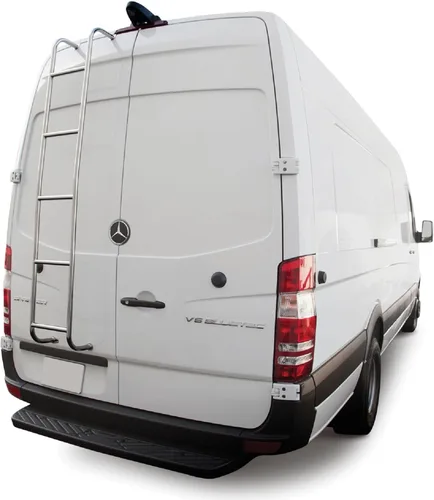 Vista 2 de Surco 093SL19 - Escalera para furgoneta de 5 escalones de acero inoxidable, compatible con selectas 2019 y más recientes, Mercedes-Benz Sprinter