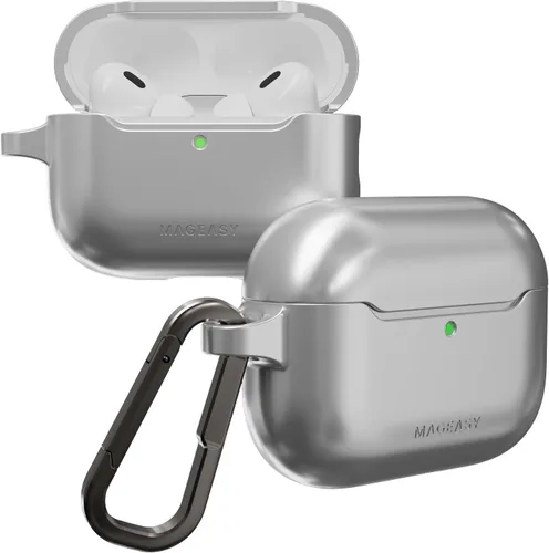 Vista 18 de MAGEASY Funda diseñada para estuche de AirPods Pro 2 - Funda protectora a prueba de golpes para AirPods Pro y Pro 2, resistente a las manchas, suave