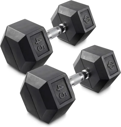 Vista 17 de Philosophy Gym Mancuernas hexagonales con revestimiento de goma, pares