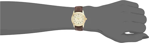 Vista 4 de Casio Reloj de pulsera LTP-V001GL-9BUDF para mujer, Marrón, Movimiento de cuarzo