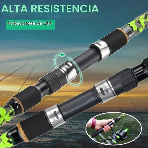 Vista 6 de Sougayilang Surf – Caña de pescar giratoria de carbono para surf, de viaje, M/MH, caña de pescar de 3 piezas, 9'/10'/11'/12' Verde