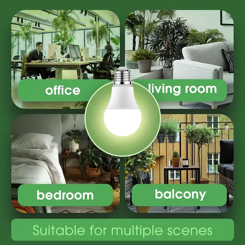 Vista 6 de Briignite Bombillas de crecimiento, bombilla LED A19, bombilla de crecimiento de espectro completo, base E26, bombilla de cultivo de 11 W