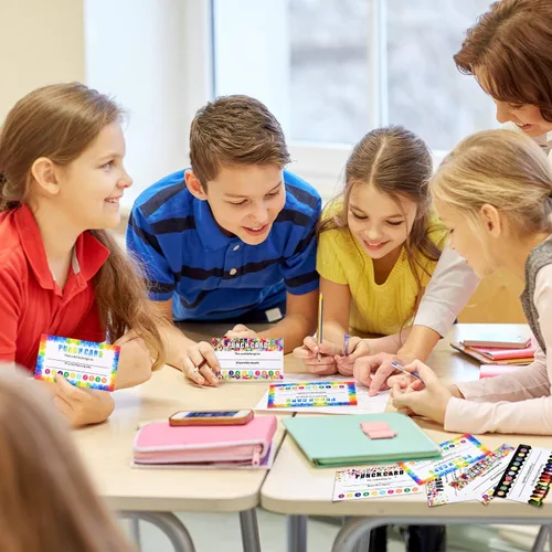 Vista 3 de 320 piezas de tarjetas perforadas, tarjeta de recompensa de lealtad de incentivo, tarjetas de lealtad para premios de estudiantes, para negocios