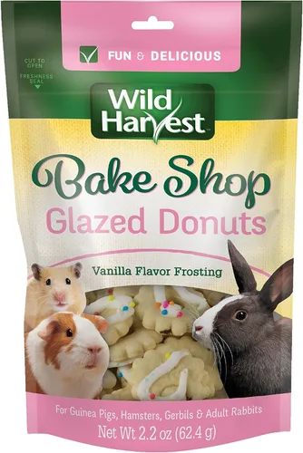 Wild Harvest Comida y Golosinas Comestibles Únicas para Cobayas, Hámsters, Jerbos y Conejos Adultos, Donuts Glaseados, 0.14 libras, 2.2 Onzas