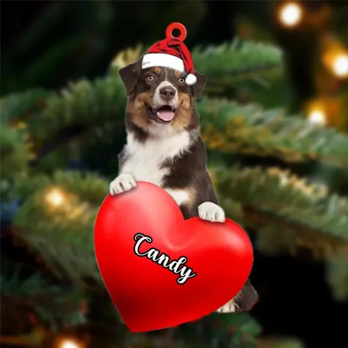 Vista 8 de Amantes de los perros de Navidad, corazón de perro de Navidad disponible para muchos perros Malamute de Alaska, adorno de Navidad, adorno