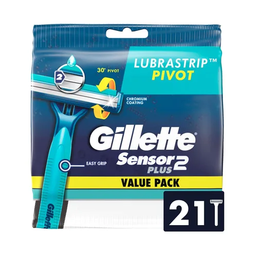 Vista 10 de Gillette Sensor2 Plus - Maquinillas de afeitar desechables para hombre con cabeza pivotante, 10 unidades (Paquete de 3)
