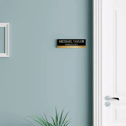 Vista 5 de Artblox - Placa de nombre personalizada para escritorio de oficina con soporte de tarjeta de presentación Cristal acrílico transparente