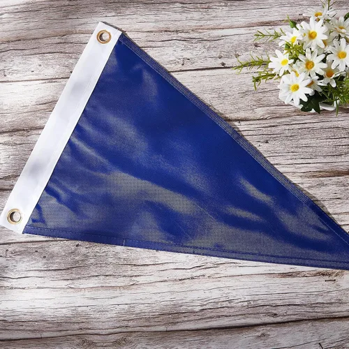 Vista 6 de 3 piezas de banderas de galón de nylon en forma de triángulo para barco, 30 x 45 cm, bandera en blanco con ojales metálicos para barcos, navegación