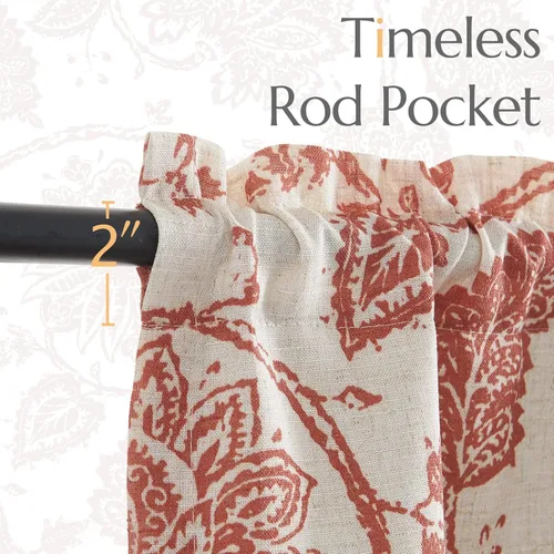 Vista 8 de jinchan Cenefa de lino opaca de doble capa para ventanas, tratamiento de ventana de cachemira para sala de estar, cocina, 18 pulgadas, bolsillo