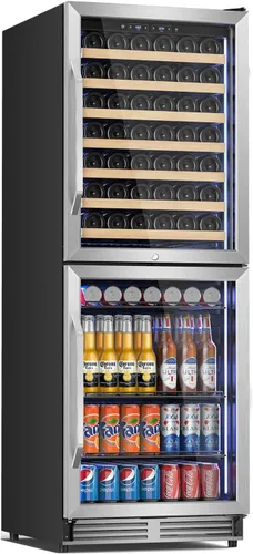 Vista 12 de Tylza Refrigerador de vino de 8 botellas, bodega con puerta de vidrio templado de baja emisión, pantalla táctil LED, cerradura, sin escarcha, sin