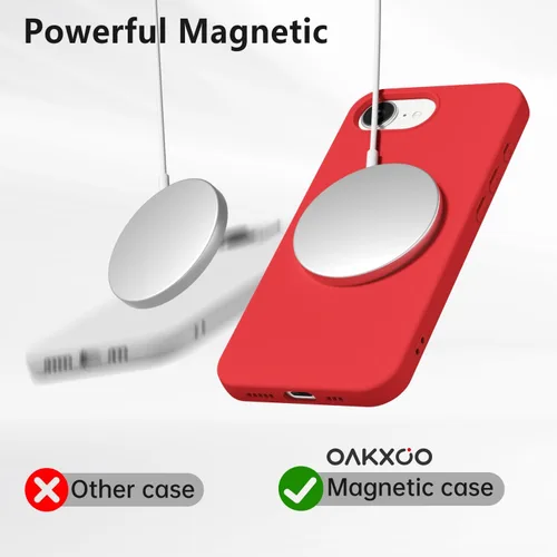 Vista 314 de oakxco Funda de silicona para iPhone 12 Pro Max, magnética, compatible con carga inalámbrica Magsafe, cubierta protectora de goma suave y delgada