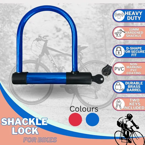 Vista 6 de SCURRY Bloqueo de grillete de bicicleta en forma de U Asegura tu viaje - bicicletas de carretera, bicicletas de montaña 2 llaves