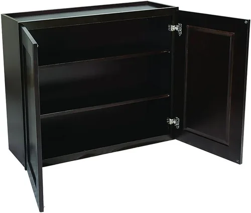 Vista 5 de Brookings Shaker Armario de Cocina de Pared Completamente Ensamblado W2436, 24 A x 12 P x 36 Al, Marrón, Madera Sólida, Design House, 569004