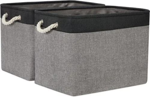 Vista 15 de Temary Canastas pequeñas de tela para almacenamiento, 6 unidades, canastas decorativas para regalos, canastas de almacenamiento plegables vacías