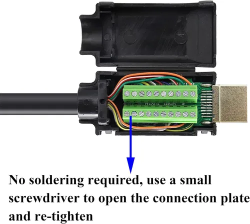 Vista 6 de zdyCGTime Módulo de señal HDMI macho a hembra de 20 vías sin soldadura Terminal Breakout Board Connector con carcasa, paquete de 2