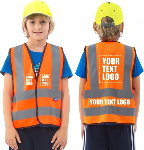 Vista 15 de AYKRM Chaleco de alta visibilidad para niños chaleco de seguridad reflectante de alta visibilidad