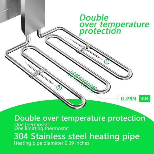 Vista 6 de TOPKITCH Freidora eléctrica de acero inoxidable con cesta y tapa, capacidad de 10 L (10.5 cuartos de galón), freidoras de encimera para cocina