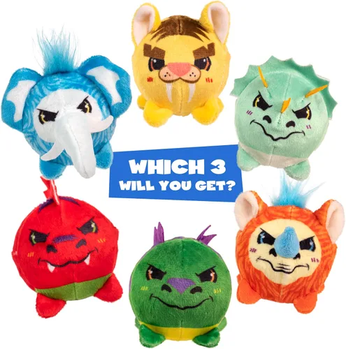 Vista 3 de Plush Crush - Serie 4 - Bola de rompecabezas (paquete de 3), juguete de peluche coleccionable sorpresa de personaje con bola, bolsa ciega de Scentco