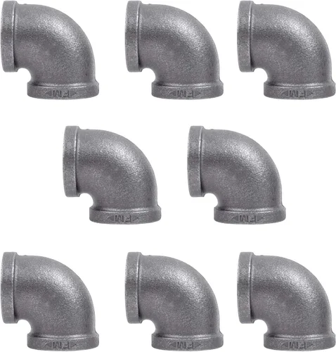 Vista 25 de PIPE DECOR Codo de 90 grados, 3/4 pulgadas, hierro maleable negro, juego de 6 – para fontanería, muebles de bricolaje y tubería estándar de 3/4