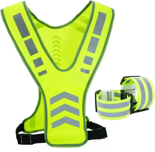 Chaleco reflectante para correr, con bolsillo, para mujeres, hombres y niños, bandas reflectantes de seguridad para ciclismo nocturno, caminar,