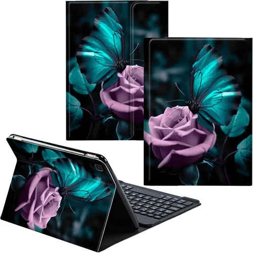 Vista 54 de Para Samsung Galaxy Tab S6 Lite Funda 2022/2020 Teclado Inalámbrico Desmontable Y Cubierta De Soporte De Cuero PU Funda Protectora Para Samsung