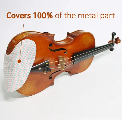 Vista 4 de Funda para mentonera prémium para lección de violín, modelo Guarneri, almohadilla de mentón, algodón puro, perfecta para principiantes, accesorios