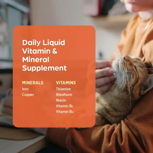 Vista 5 de Suplemento líquido de vitaminas y minerales para perros y gatos, sabor a hígado de res, 4 onzas