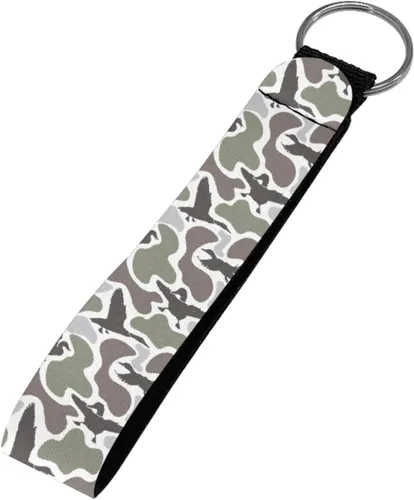 Vista 20 de INSTANTARTS Llavero automático Lanyard Hand Wrist Lanyard Correa de muñeca con anillo de metal Green Camo Duck