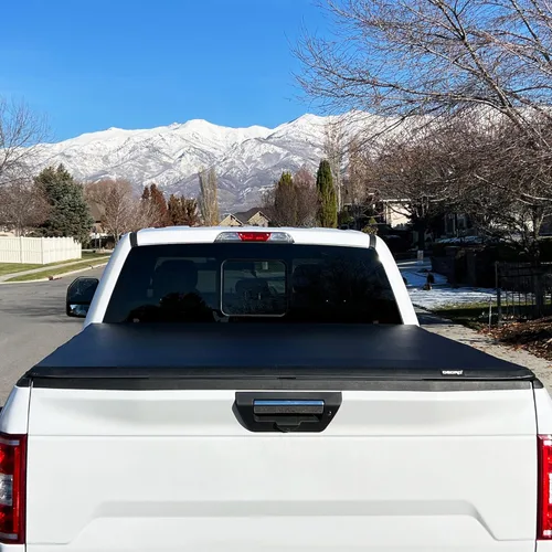 Vista 6 de oEdRo - Cubierta suave de cuatro pliegues para plataforma de camioneta, Tonneau, compatible con Toyota Tundra 2014-2021 (Excl. Trail) plataforma
