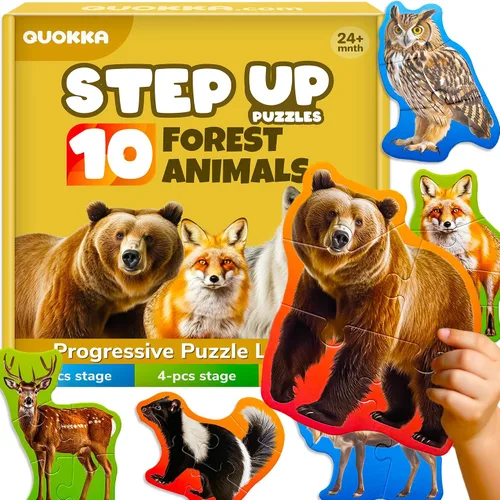 Vista 16 de Step Up Puzzles para niños de 3 a 5 a 40 años, rompecabezas realistas para juego de 4