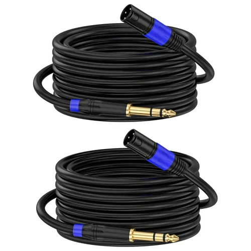 Vista 13 de Cable de interconexión equilibrado TRS a XLR de 1/4 pulgadas Pro de 1.2 M, XLR macho a 1/4 de pulgada (0.250 in), adaptador de convertidor de audio