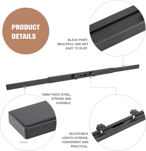 Vista 3 de Barra de seguridad para puerta (negro – resistente) Uso como barra de seguridad de puerta – Cerradura de refuerzo de puerta, protege la seguridad