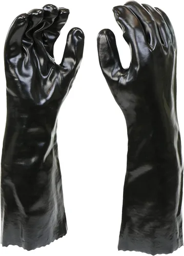 West Chester 12018 Guantes de trabajo recubiertos de PVC resistentes a productos químicos: 18" de longitud, tamaño grande, 2 pares