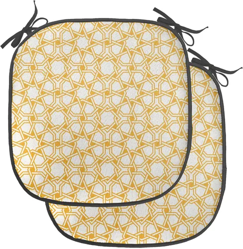 Vista 19 de Ambesonne Grunge Chair Seating Cushion, Retro Striped Background Pineapple Vintage Hippie Graphic, Anti-Slip Seat Padding for Kitchen & Patio