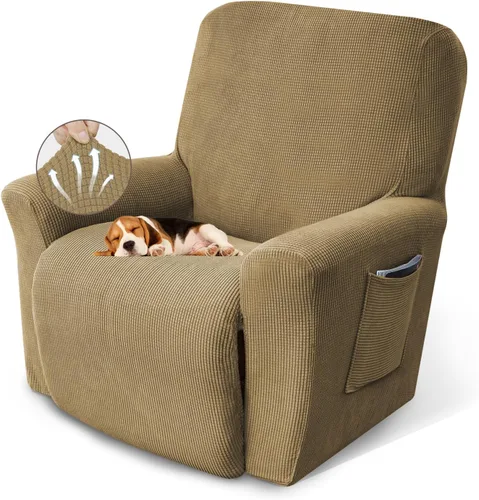 Vista 10 de KEKUOU Fundas para silla reclinable, fundas elásticas para sillón reclinable, fundas para sofá reclinable, 1 pieza de protector de muebles con parte