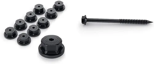 OZCO 56621 - Tuerca hexagonal de 1-1/2 pulgadas (10 por paquete) y Ozco Building Products 56627 Tornillos de madera OWT de 1/4 pulgadas por 3-3/4