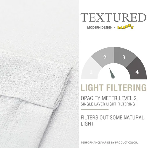 Vista 5 de Lazzzy Cortinas de cocina con textura de lino, cortinas semitransparentes para sala de estar, cortinas filtrantes de luz de 24 pulgadas de largo