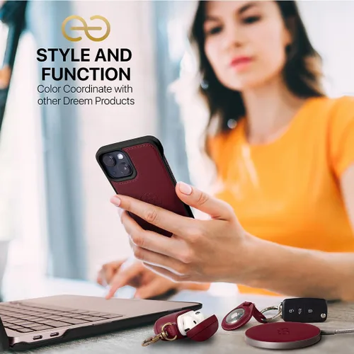 Vista 5 de Dreem Fibonacci - Funda tipo cartera para iPhone 13 Funda desmontable de piel vegana 2 en 1 con soporte integrado, soporte para tarjetas de bloqueo