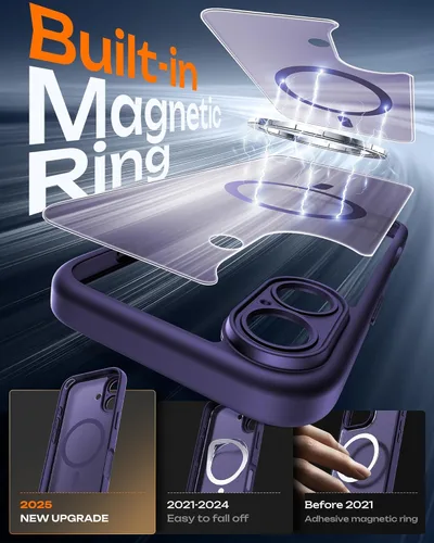 Vista 290 de TOCOL Funda para iPhone 11, compatible con Magsafe, protección completa de cámara, imanes integrados, protección contra caídas, funda translúcida