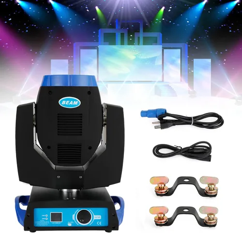 Vista 7 de Topteng 7R 230W Beam Sharpy Moving Head Light 17 Gobos RGBW Beam Lights, 360° DJ Lights Beam Sharpy Light 8 Prism, Strobe, 16CH DMX512 Conciertos