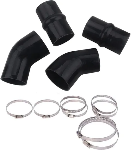 Vista 2 de Kit de arranque intercooler de silicona resistente para Dodge Ram 5.9L diésel 1994 1995 1996 1997 1998 1999 2000 2001 2002 2002 (negro)