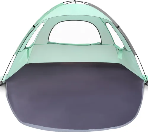 Vista 11 de WhiteFang - Tienda de campaña portátil con protección contra los rayos UV para la playa, refugio del sol para 3/4/6/8 personas, piso extensible