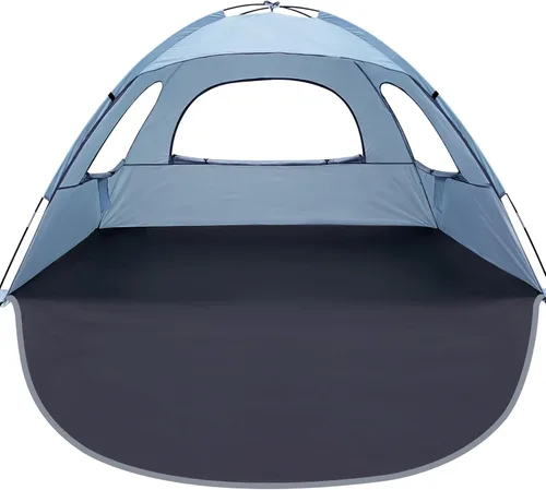 Vista 24 de WhiteFang - Tienda de campaña portátil con protección contra los rayos UV para la playa, refugio del sol para 3/4/6/8 personas, piso extensible