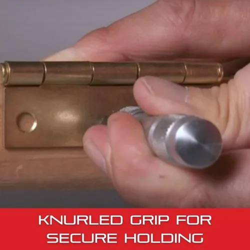 Vista 5 de Starrett Punzón Central de Acero con Vástago Redondo y Agarre de Dedo Moleteado - Acero Endurecido y Templado, 0-4" de Longitud, 1/16, 5/64, 3/32