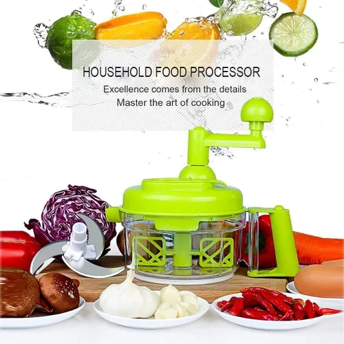 Vista 4 de Tenta Kitchen Procesos alimenticios Procesador de alimentos de manivela de mano/Picador manual de alimentos/Picadora de carne/Cortadora